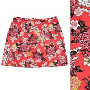 VTG Y2K JN Apparel Floral Skort Women 8P Red Pink Mini Made in USA